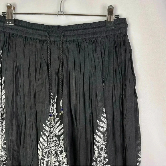 Philosophy Black & White Boho Paisley Tassel Waist Maxi Skirt XS - Picture 3 of 3